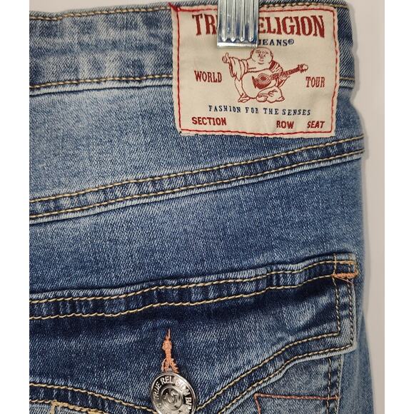 True Religion Halle Flap Skinny Raw Jeans - Medium Cloudless Wash Size 31 - Picture 12 of 14